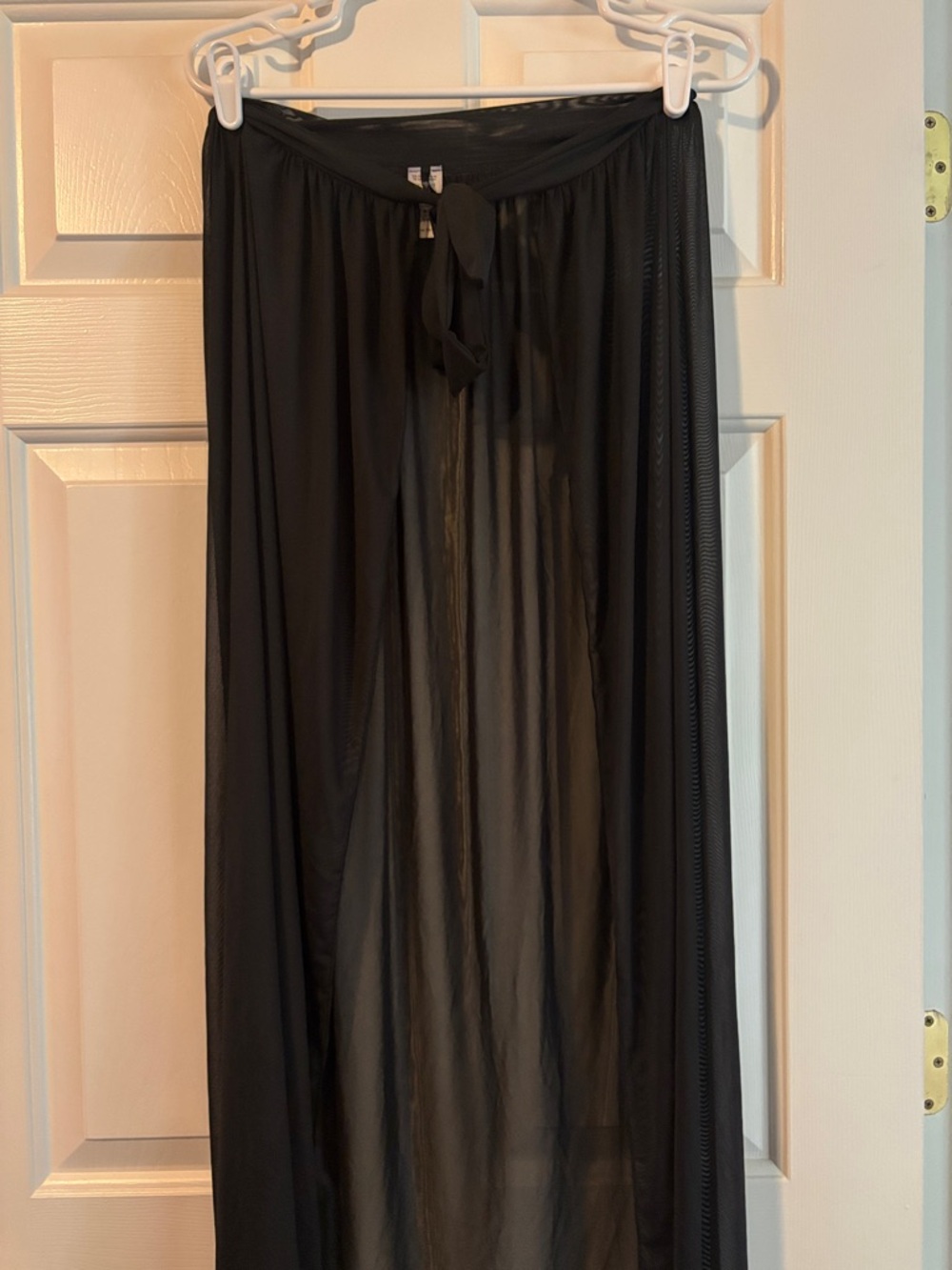 Fashion Nova Black Sheer Tie-Waist Maxi Skirt